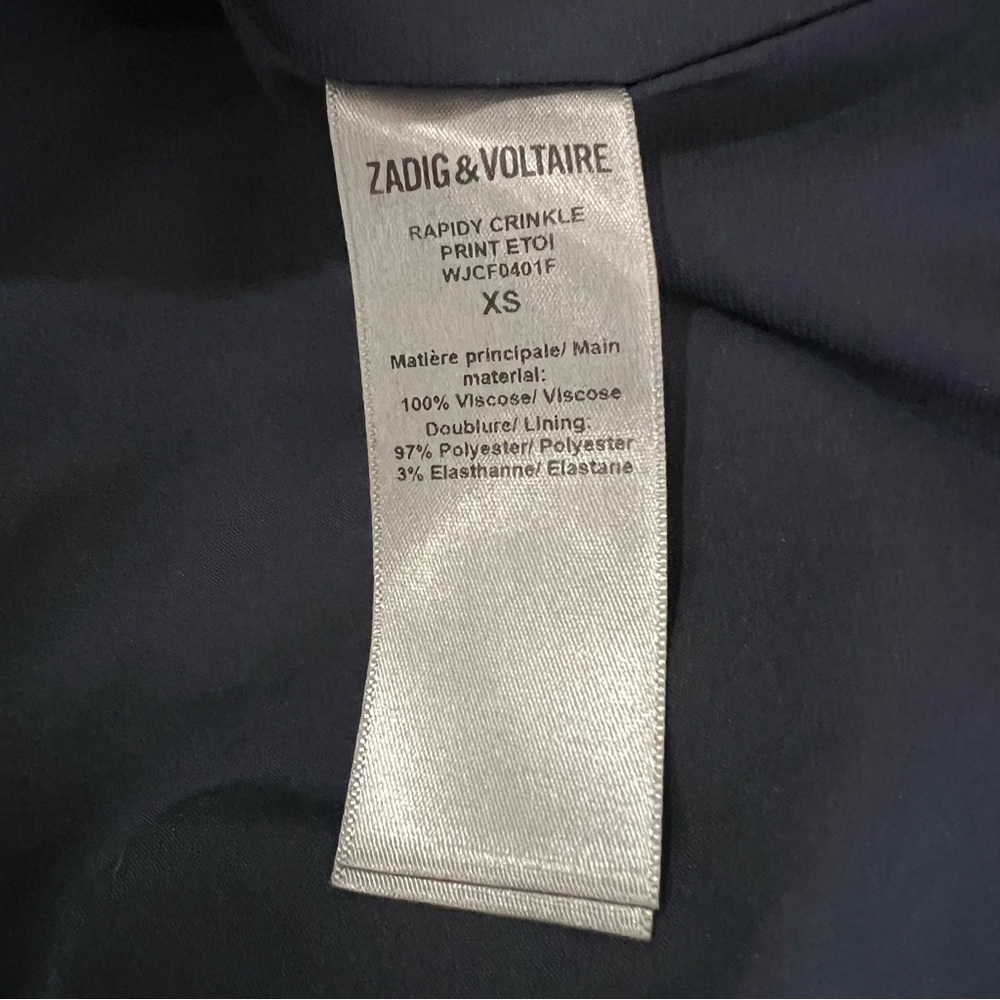 Zadig & Voltaire Rapidy Crinkle Print Etoiles Dress Size XS - Picture 6 of 6